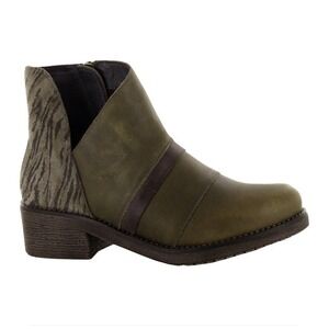 Naot Emerald Ankle Boots EU 36 US 5-5.5 Olive Green Brown Leather Suede